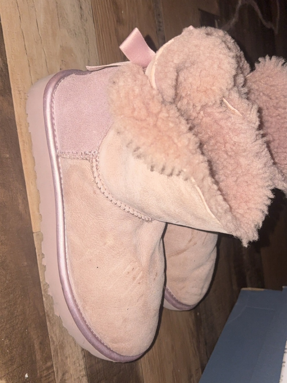 UGG Kids Plush-Lined Pink Suede Boots
